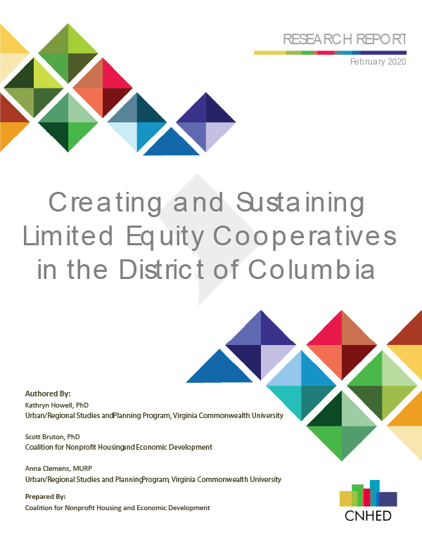 Report Cover for Creating and sustaining limited equity cooperatives in the district of Columbia
